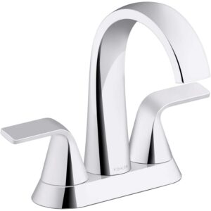Kohler Cursiva K-R30578-4D-CP 4 in. Centerset 2 Handle Bathroom Faucet in Polished Chrome