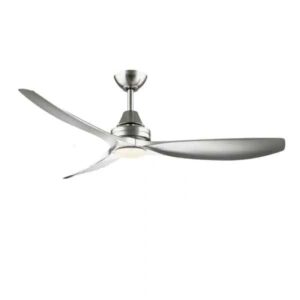 34601 52 in. Integrated LED Indoor/Outdoor Brushed Nickel Ceiling Fan with Light Kit