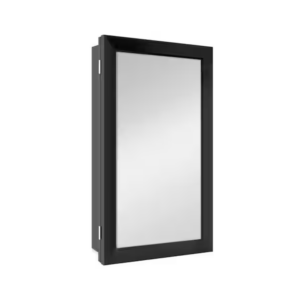24357 15-1/4 in. W x 26 in. H Rectangular Framed Recessed or Surface-Mount Bathroom Medicine Cabinet with Mirror, Black