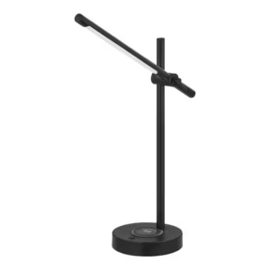C7116-BK 22 in. Indoor Black Integrated LED Table Lamp with Built-in Wireless Charging Pad