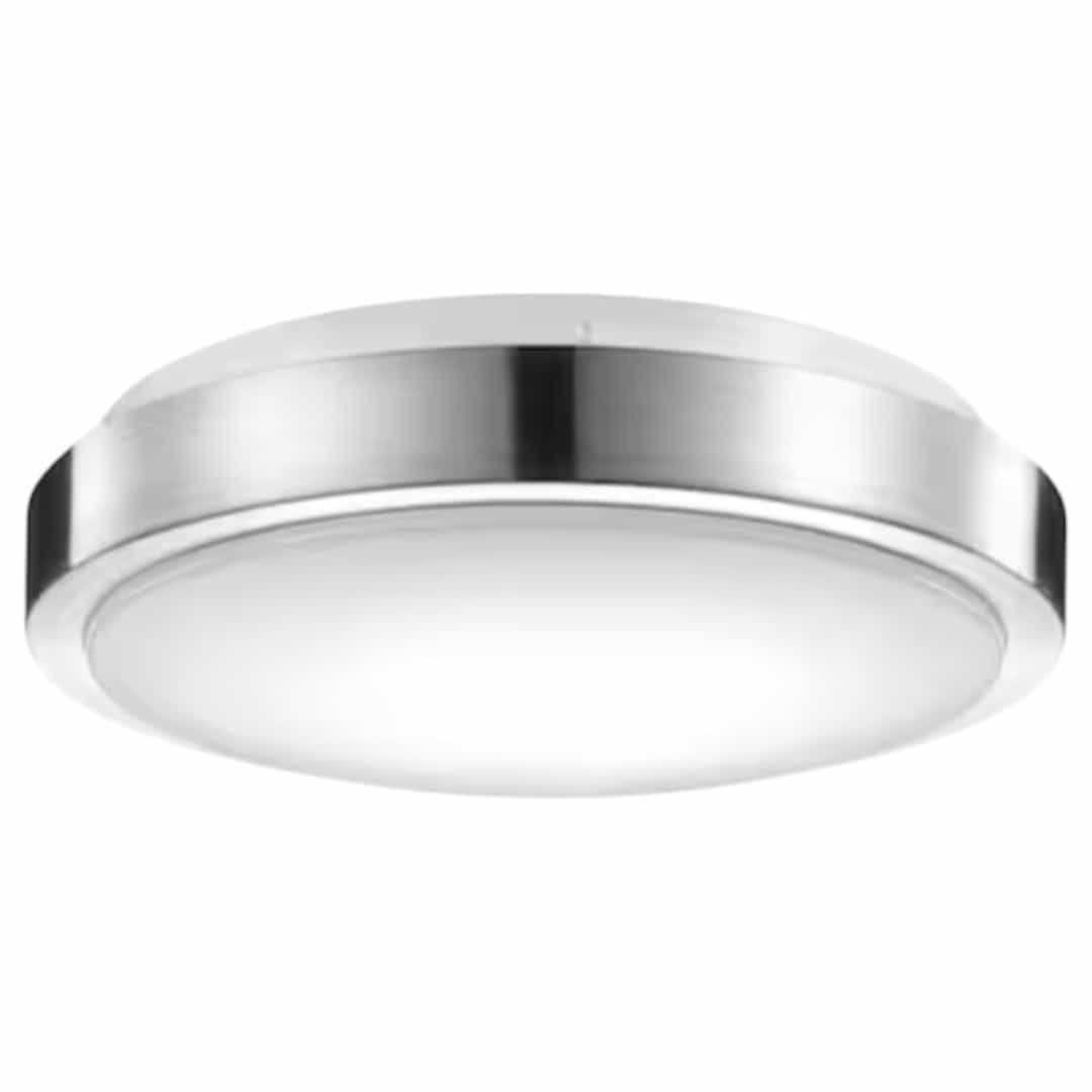 Globe Electric 60839 Wi-Fi Smart 11 in, 1-Light Brushed Nickel Smart LED Integrated Flush Mount
